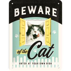 Beware Of The Cat Blechschild