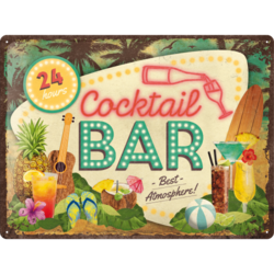 Cocktail Bar Blechschild